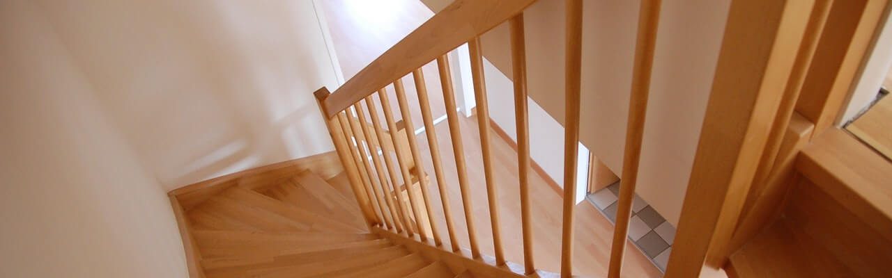 Wooden stairs in a home